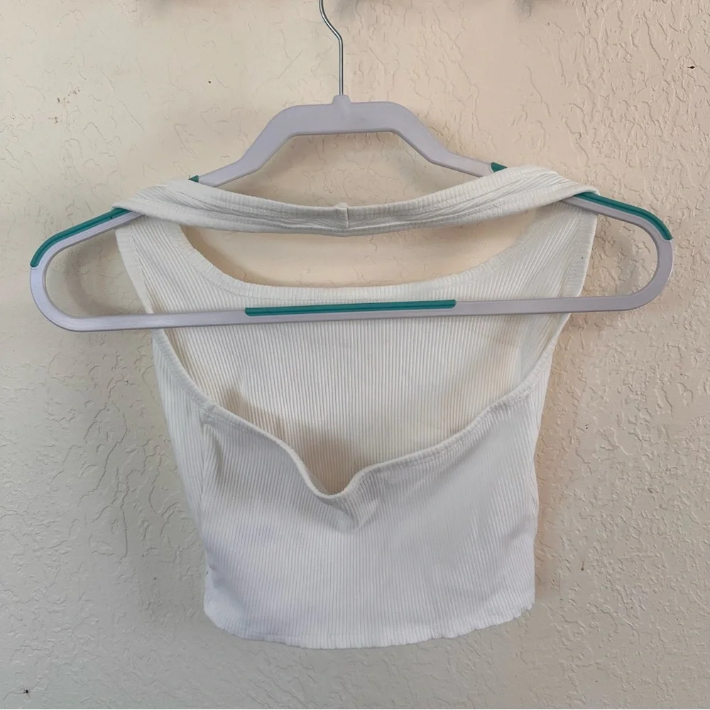 White Ribbed Halter Top - Picture 2 of 3